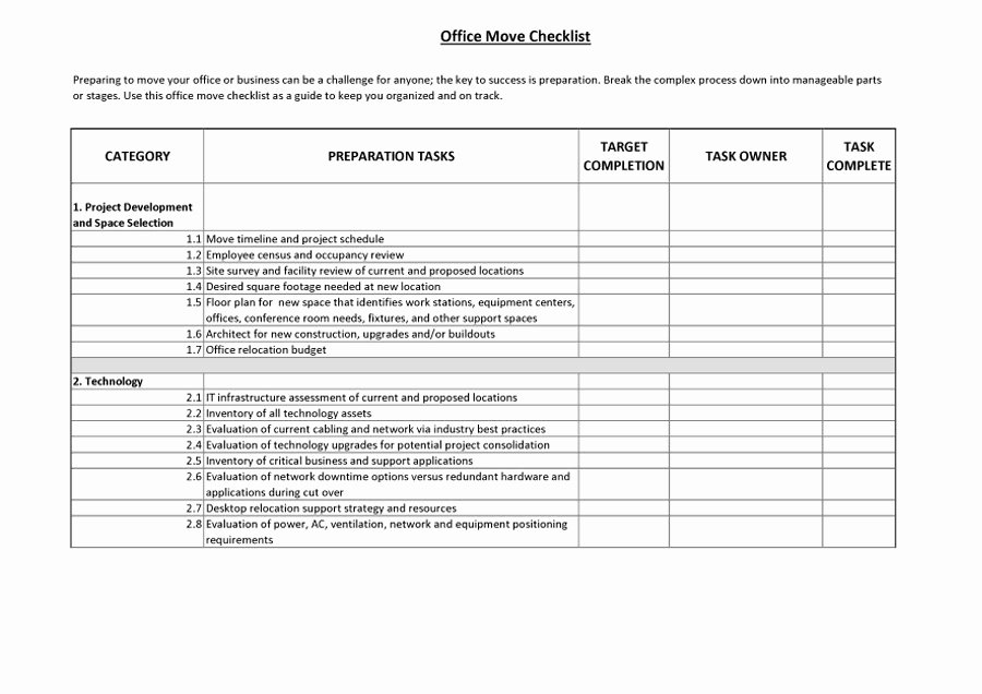 Moving Office Checklist Template Beautiful 45 Great Moving Checklists [checklist for Moving In Out