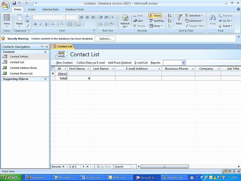 Ms Access 2007 Template Elegant Create A Microsoft Access 2007 Database Using A Template