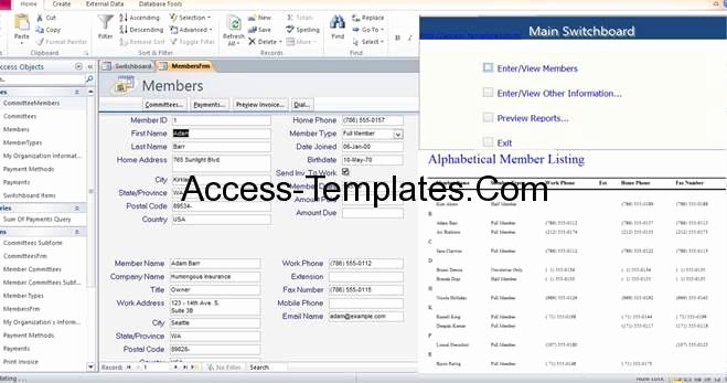 Ms Access Database Template Awesome Membership Tracking Access Database