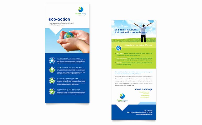 Ms Publisher Postcard Template Awesome Green Living &amp; Recycling Rack Card Template Word &amp; Publisher