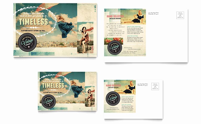 Ms Publisher Postcard Template Awesome Vintage Clothing Postcard Template Word &amp; Publisher
