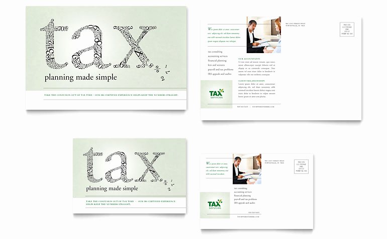 Ms Publisher Postcard Template Beautiful Accounting &amp; Tax Services Postcard Template Word &amp; Publisher