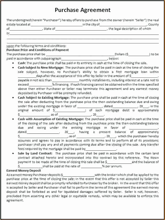 Ms Word Contract Template Inspirational Real Estate Purchase Agreement Templates Free Printable