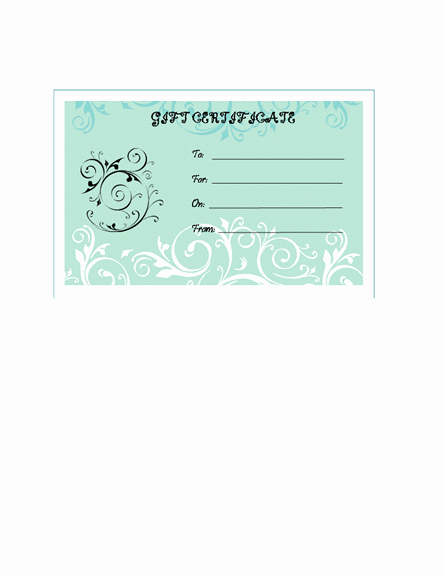 Ms Word Gift Certificate Template Awesome Microsoft Word Blank Gift Certificate Template