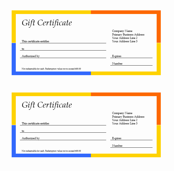 Ms Word Gift Certificate Template Beautiful 11 Free Gift Certificate Templates – Microsoft Word Templates