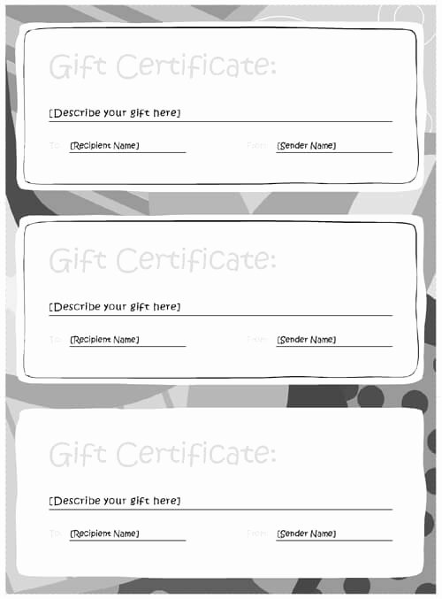 Ms Word Gift Certificate Template Fresh Printable Gift Certificate Template Word