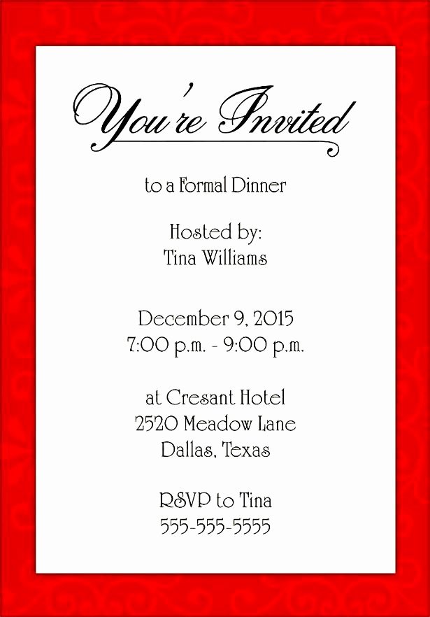 Ms Word Invitation Template Awesome formal Invite Template Invitation Template