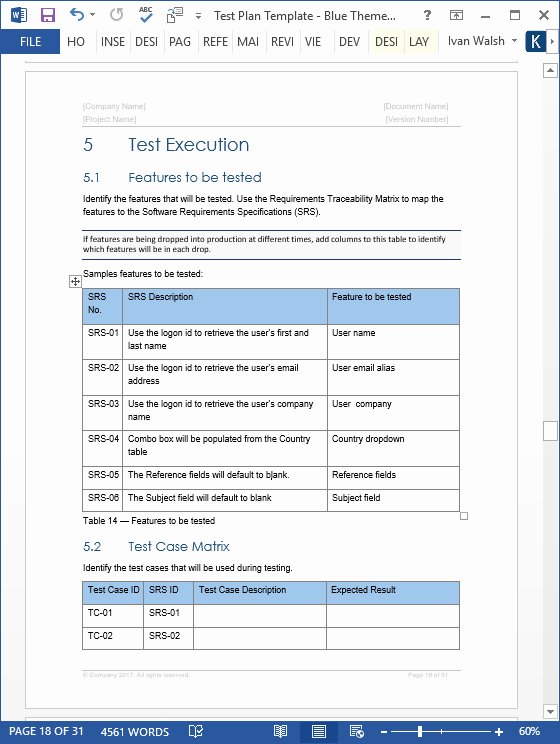 Ms Word Test Template Awesome Test Plan – Download Ms Word &amp; Excel Template