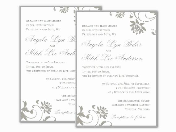 Ms Word Wedding Invitation Template Inspirational Wedding Invitation Wording Microsoft Fice Word Wedding