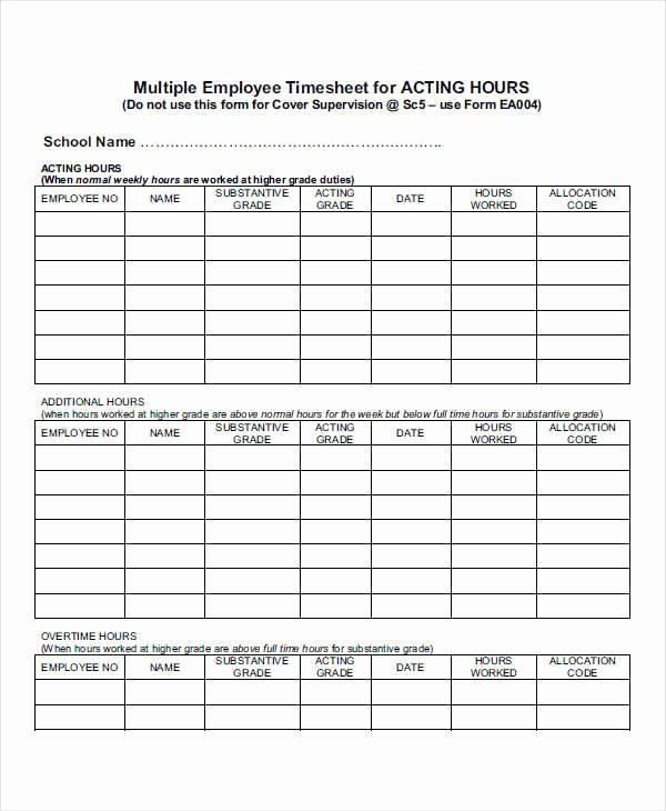 Multiple Employee Timesheet Template Best Of 41 Timesheet Templates