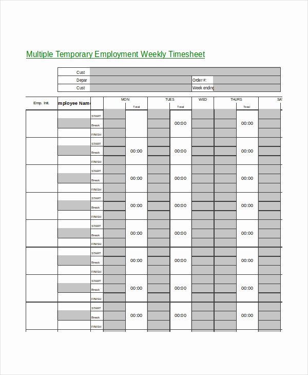 Multiple Employee Timesheet Template Elegant 9 Printable Timesheet Templates Pages Word Docs