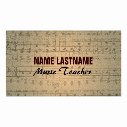 Music Business Cards Template Luxury Vintage Music Sheet Business Card Template