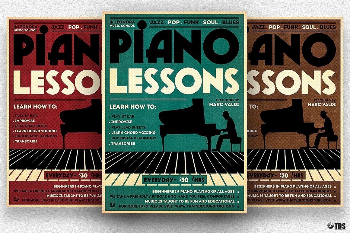 Music Lesson Flyer Template Elegant Piano Lessons Flyer Template