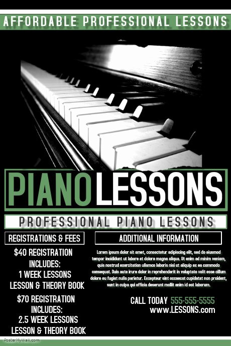 Music Lesson Flyer Template Luxury Piano Lessons Template