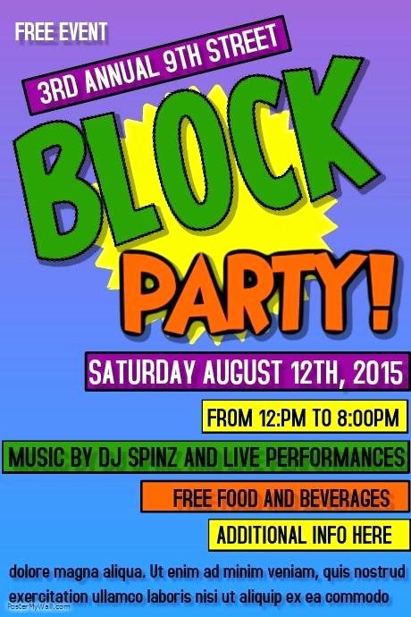 Block Party Flyer Template