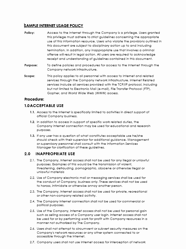 Network Security Policy Template Beautiful Network Security Policy Template