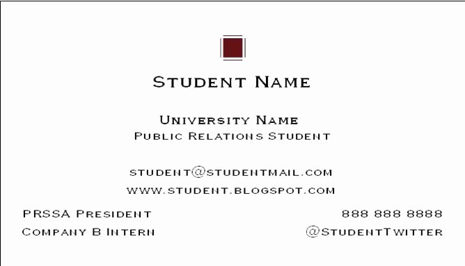 Networking Business Card Template Inspirational How to Create A College Student Business Card