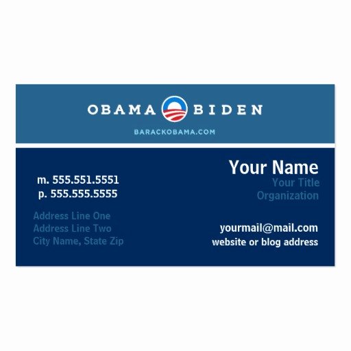 Networking Business Card Template Inspirational Obama Campaign Networking Card Business Card Templates
