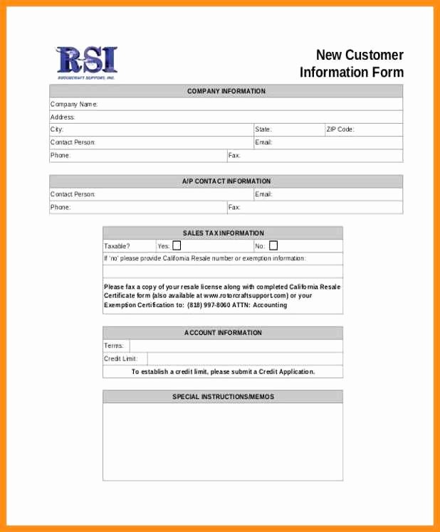 New Customer form Template Word Best Of 8 Customer form Template Word