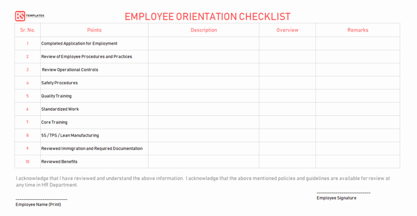 New Employee orientation Checklist Template Best Of Business Templates Business Standards Templates &amp; formats