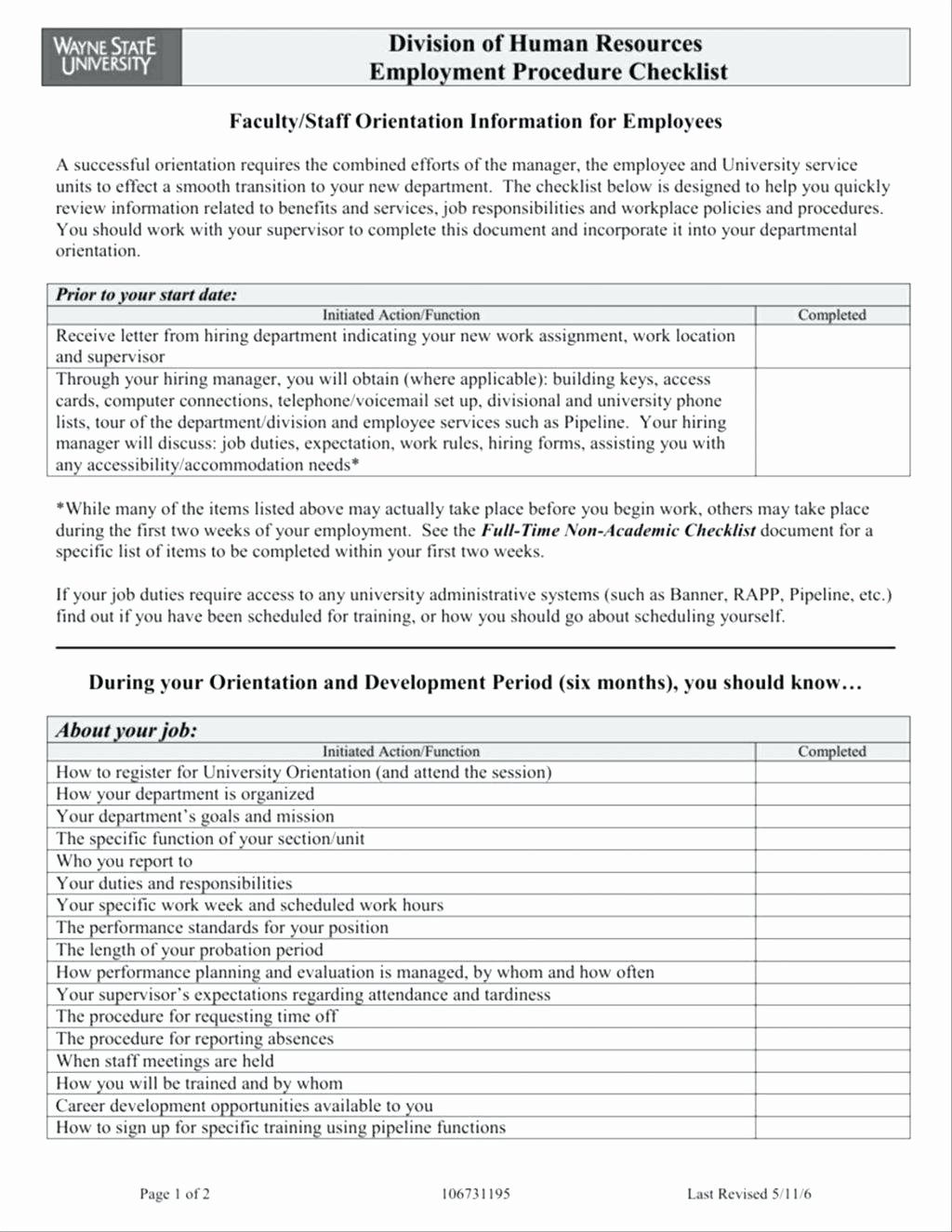 New Employee orientation Checklist Template Best Of Hr Checklist Template
