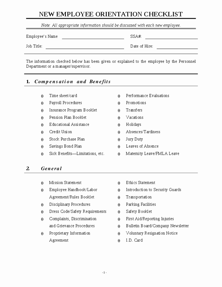 New Employee orientation Checklist Template Luxury Employee orientation New Employee orientation Checklist