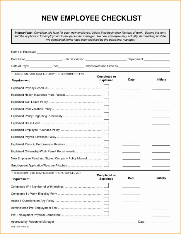 New Employee orientation Template Best Of New Hire Checklist Template Work