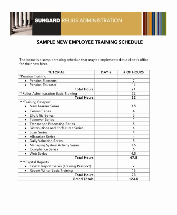 New Employee Training Plan Template Unique 13 Employee Training Schedule Template Free Sample