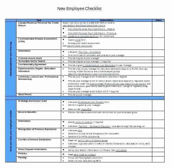 New Hire Checklist Template Excel Lovely Process Template Boarding Procedure Checklist Excel