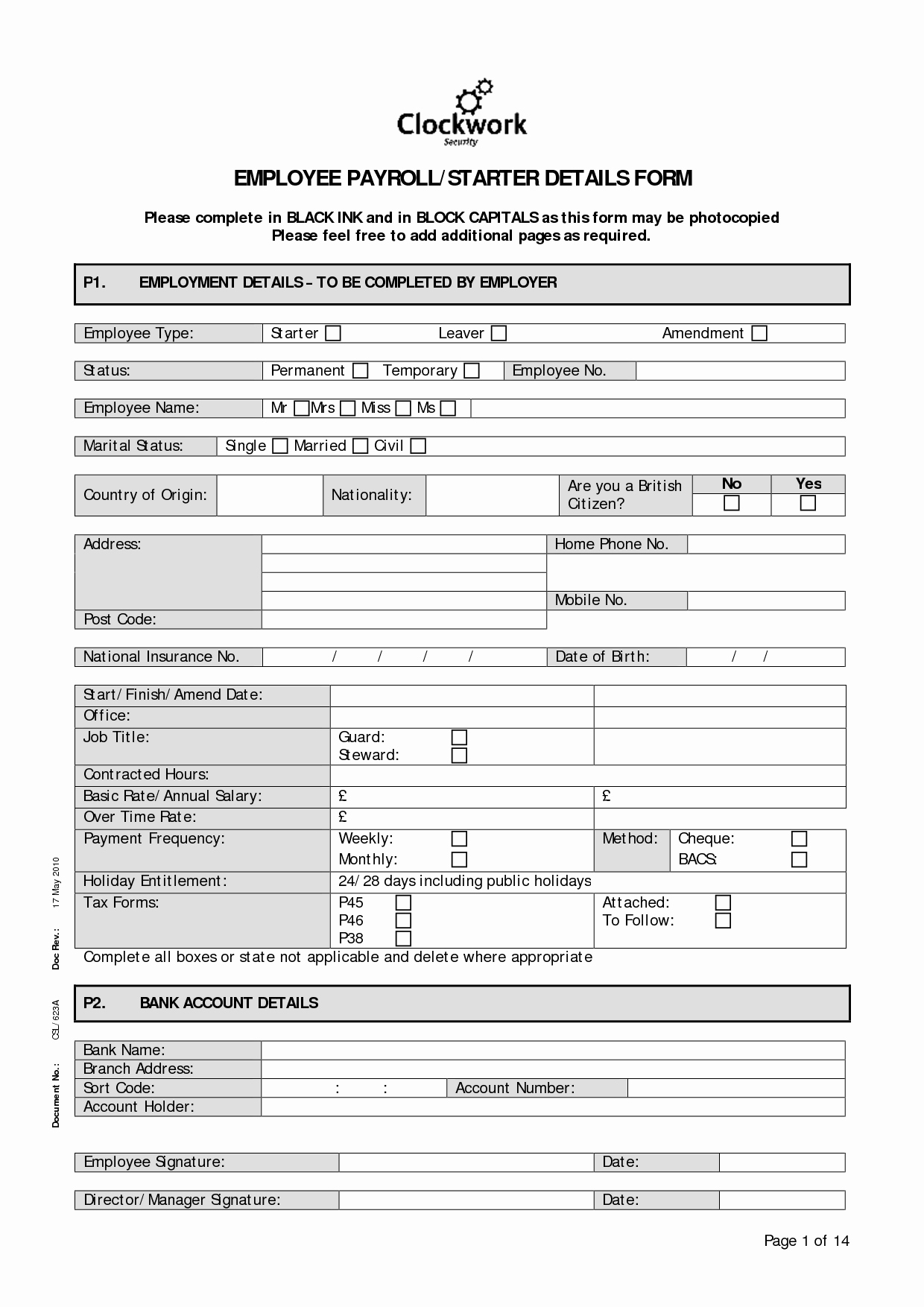 New Hire form Template Elegant Employee Hire forms Gecce Tackletarts