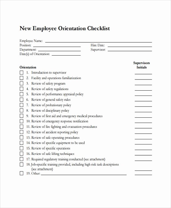 New Hire Paperwork Checklist Template Lovely 16 New Employee Checklist Templates