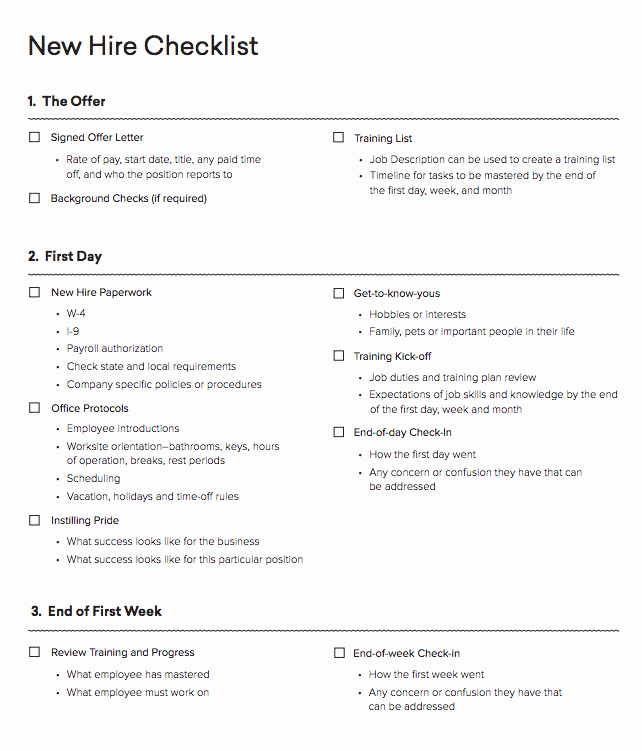 New Hire Paperwork Checklist Template Lovely New Hire Checklist
