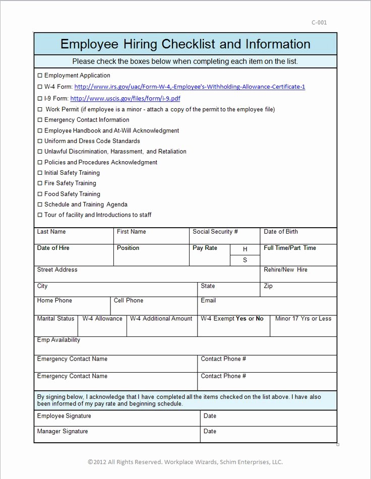 New Hire Paperwork Checklist Template New New Hire orientation Work Memos Pinterest