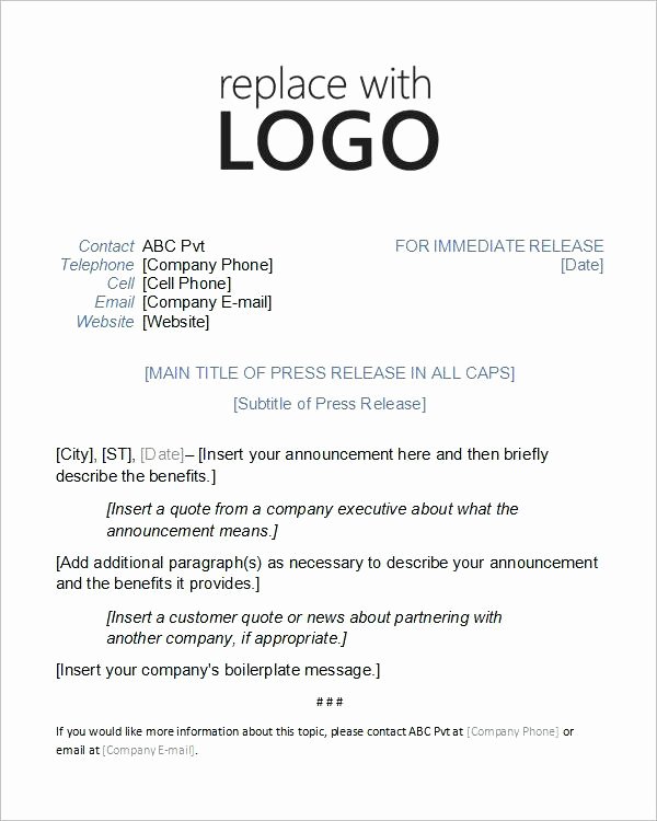  New Hire Press Release Template 