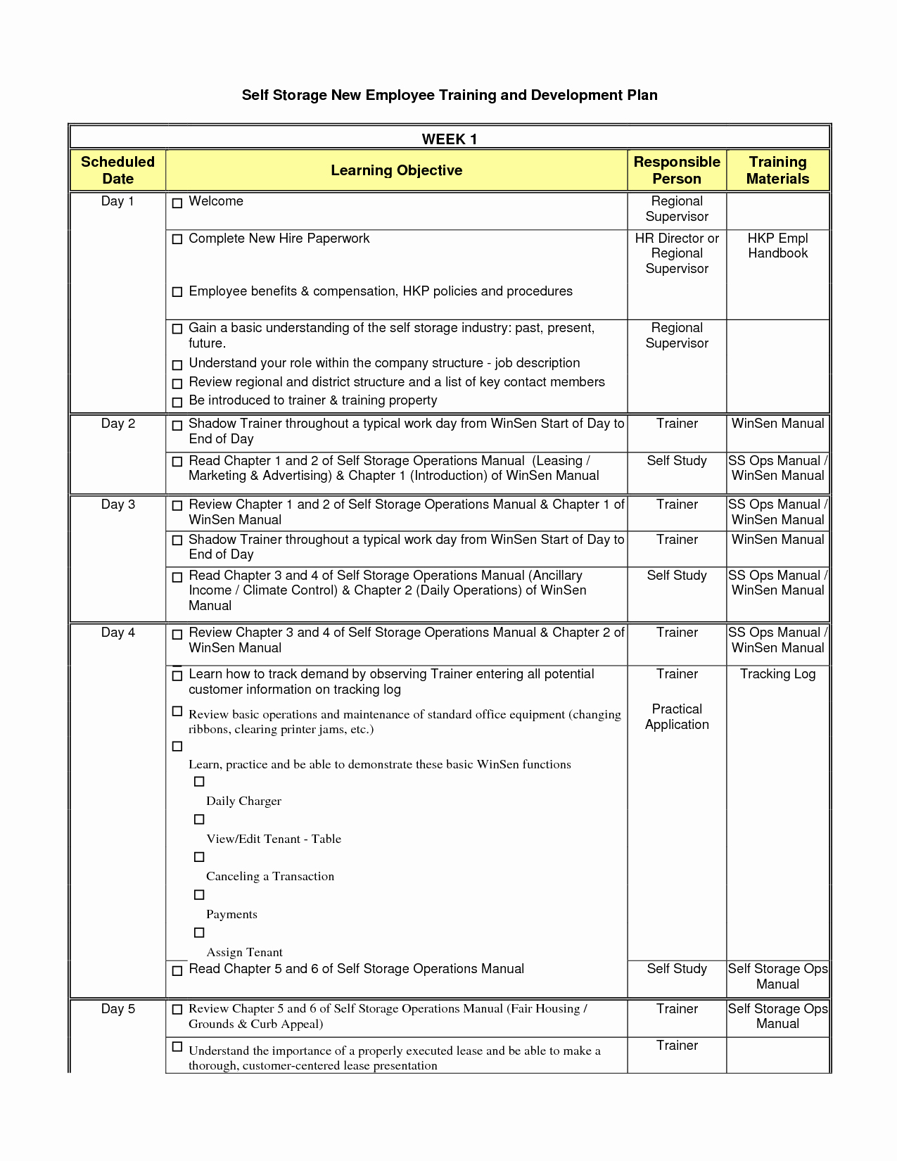 New Hire Training Plan Template Unique Training Schedule Template for New Employees