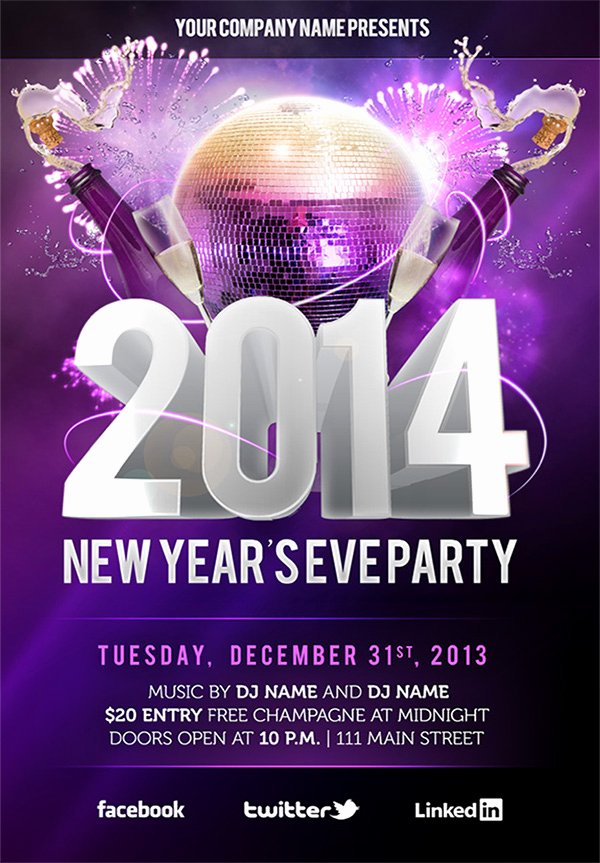 Free New Years Eve PSD Party Flyer Template Download