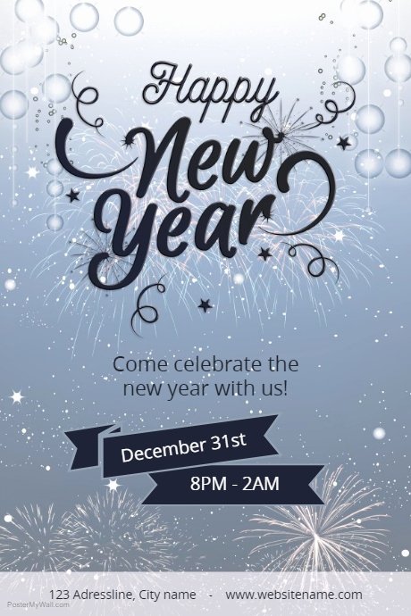 New Year Flyer Template Unique Happy New Year event Template