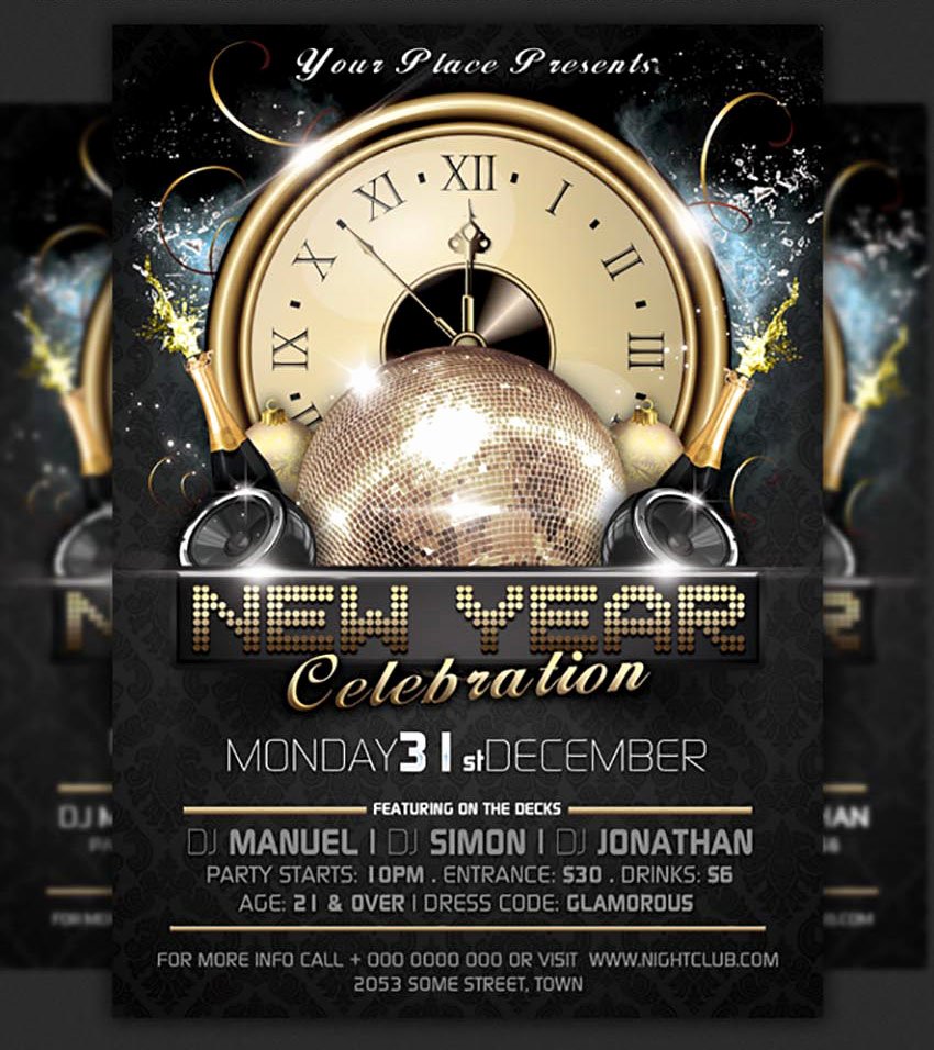 New Year Flyers Template Fresh 50 Amazing Christmas and New Year S Eve Flyers for the