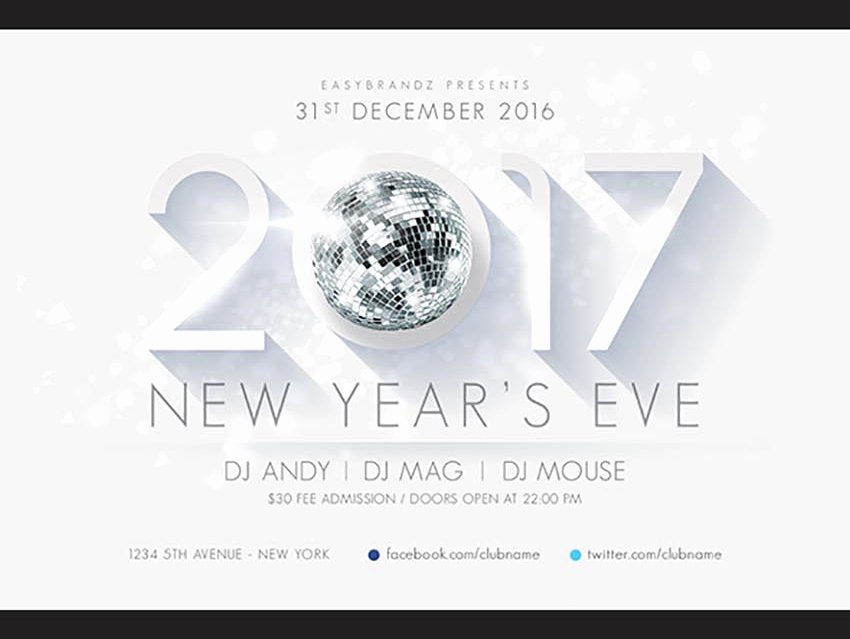New Year Flyers Template New 50 Amazing Christmas and New Year S Eve Flyers for the