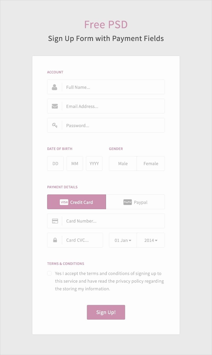Newsletter Signup form Template Awesome 18 Sign Up form Templates Register Profile Newsletter