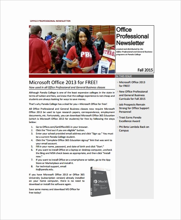 Newsletter Template Microsoft Word Lovely 8 Sample Fice Newsletters