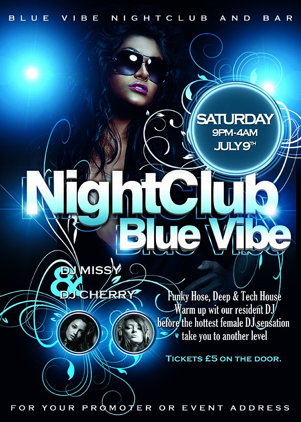 Night Club Flyer Template Beautiful Blue Vibe Flyer Template Free Download ‘blue Vibe’ Flyer