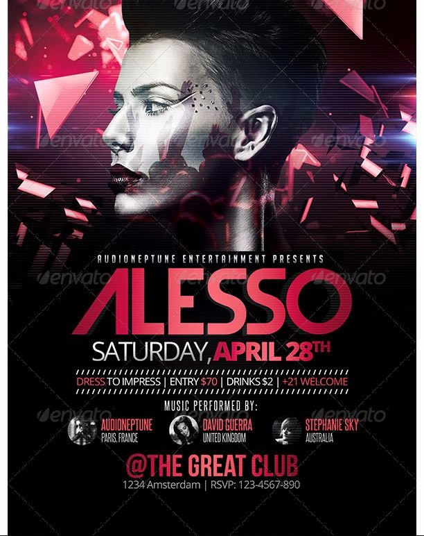 Night Club Flyer Template Lovely 24 Best Electro Night Flyer Template Images On Pinterest