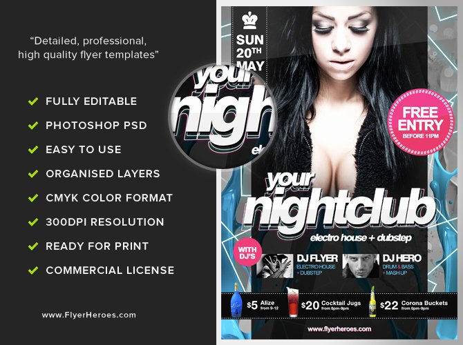 Night Club Flyer Template Unique Free Nightclub Flyer Template Flyerheroes