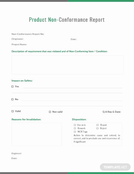 Non Conformance Report Template Awesome Audit Non Conformance Report Template Download 154