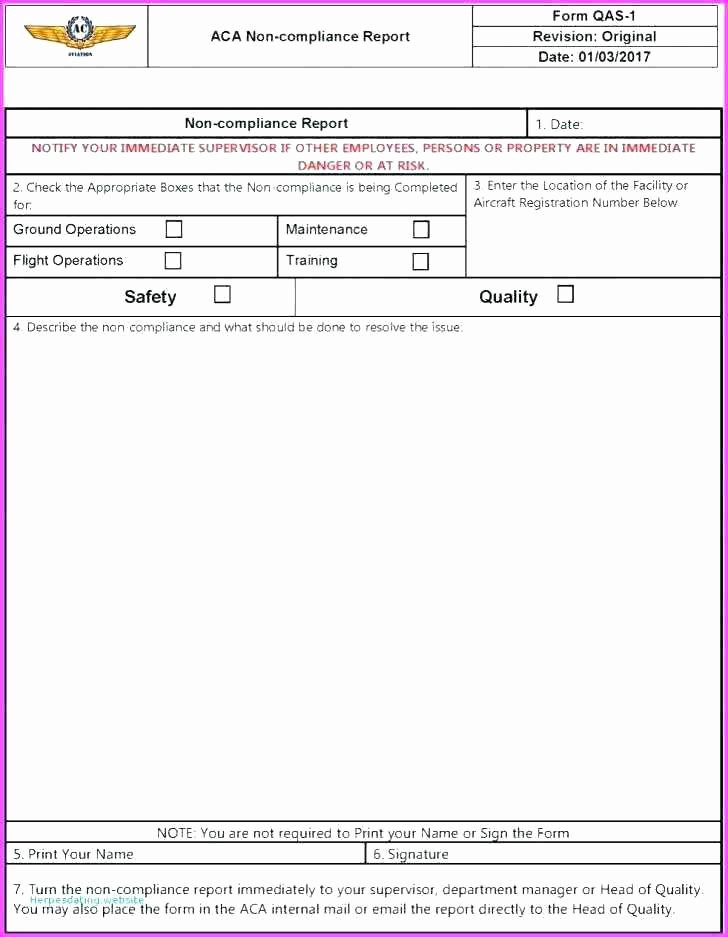 Non Conformance Report Template Best Of Manufacturing Non Conformance Report Template Excel form