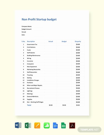 Non Profit Budget Template Awesome 10 Nonprofit Bud Templates Word Pdf Excel