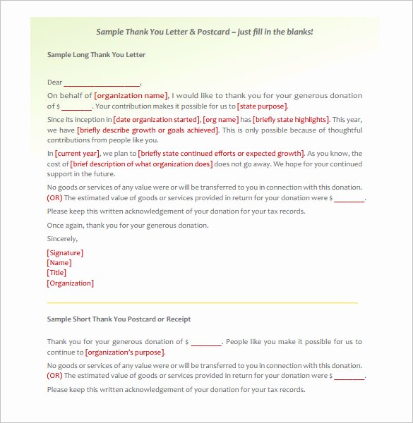 Non Profit Donation Letter Template Beautiful Donor Thank You Letter Template – 10 Free Word Excel