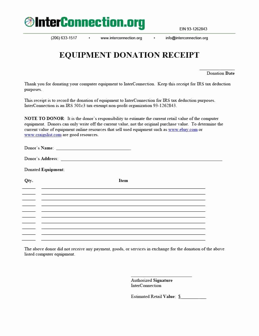 Non Profit Donation Receipt Template Unique 40 Donation Receipt Templates &amp; Letters [goodwill Non Profit]