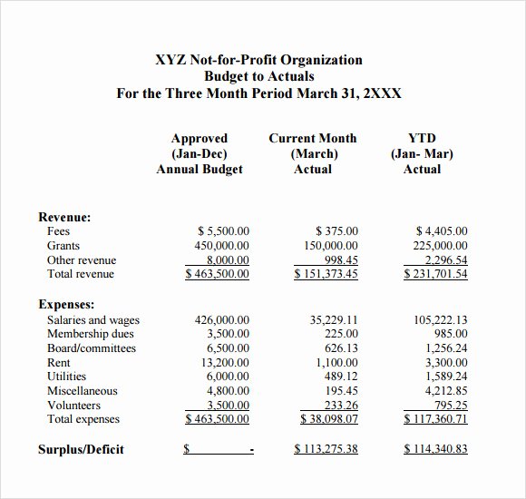 Non Profit organization Budget Template Luxury 7 Non Profit Bud Templates – Pdf Excel